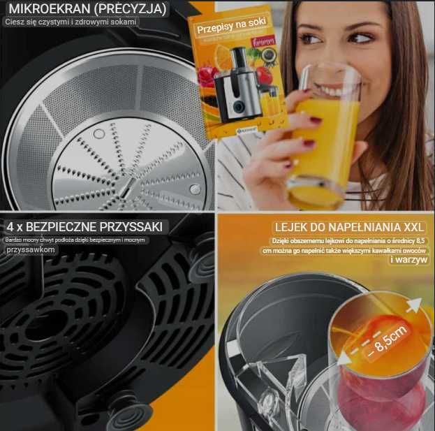 Sokowirówka Wyciskarka do warzyw owoców 1100W