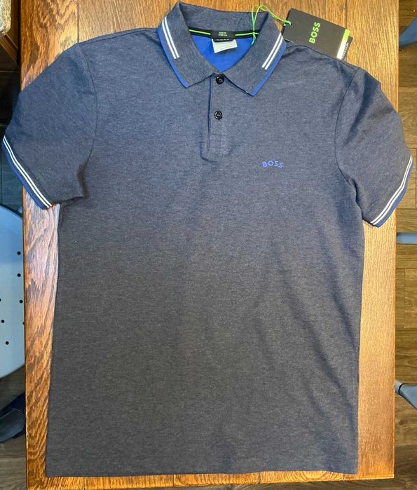 Футболка BOSS Slim fit STRETCH (сіра) оригінал