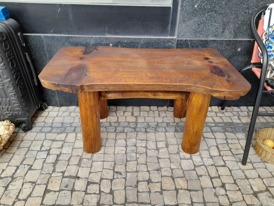 Mesa em Madeira maciça e Rústica mesinha apoio ou centro - Exótica TOP