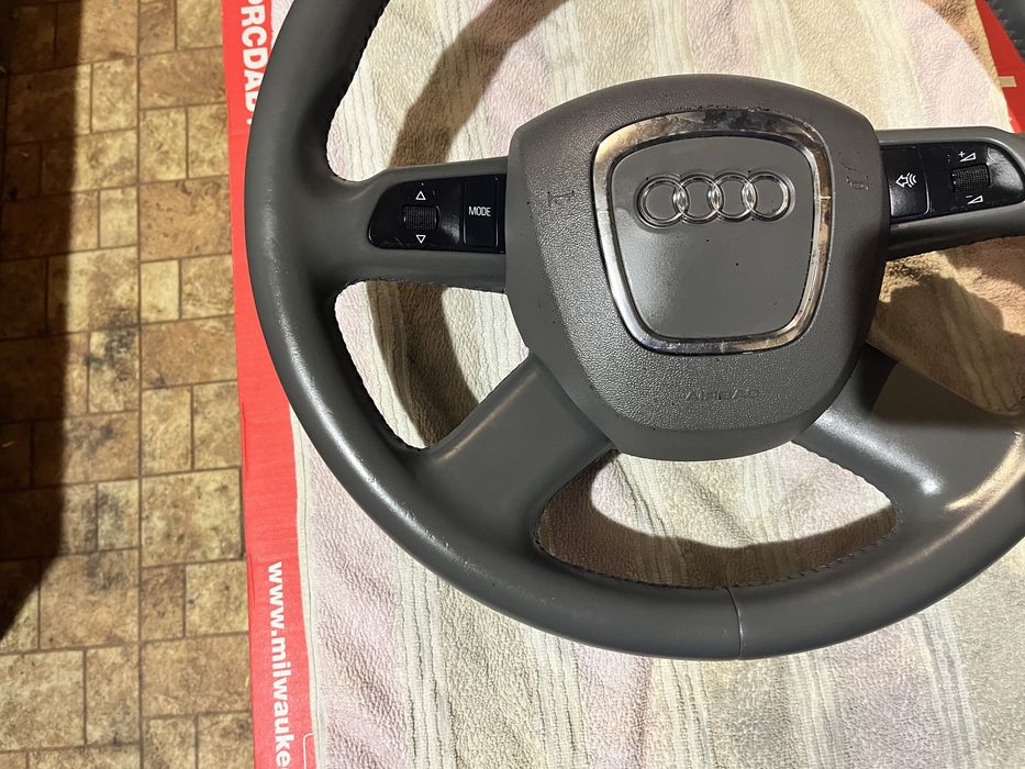 Kierownica z poduszką do Audi A4 B6, B7, beżowa, A6 C6, Q7, łopatki