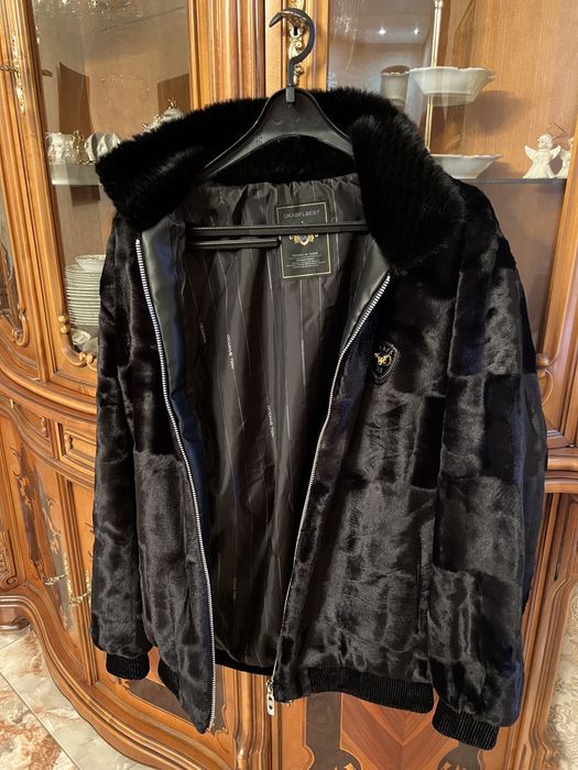 Мужская Дубленка Куртка с эко норки