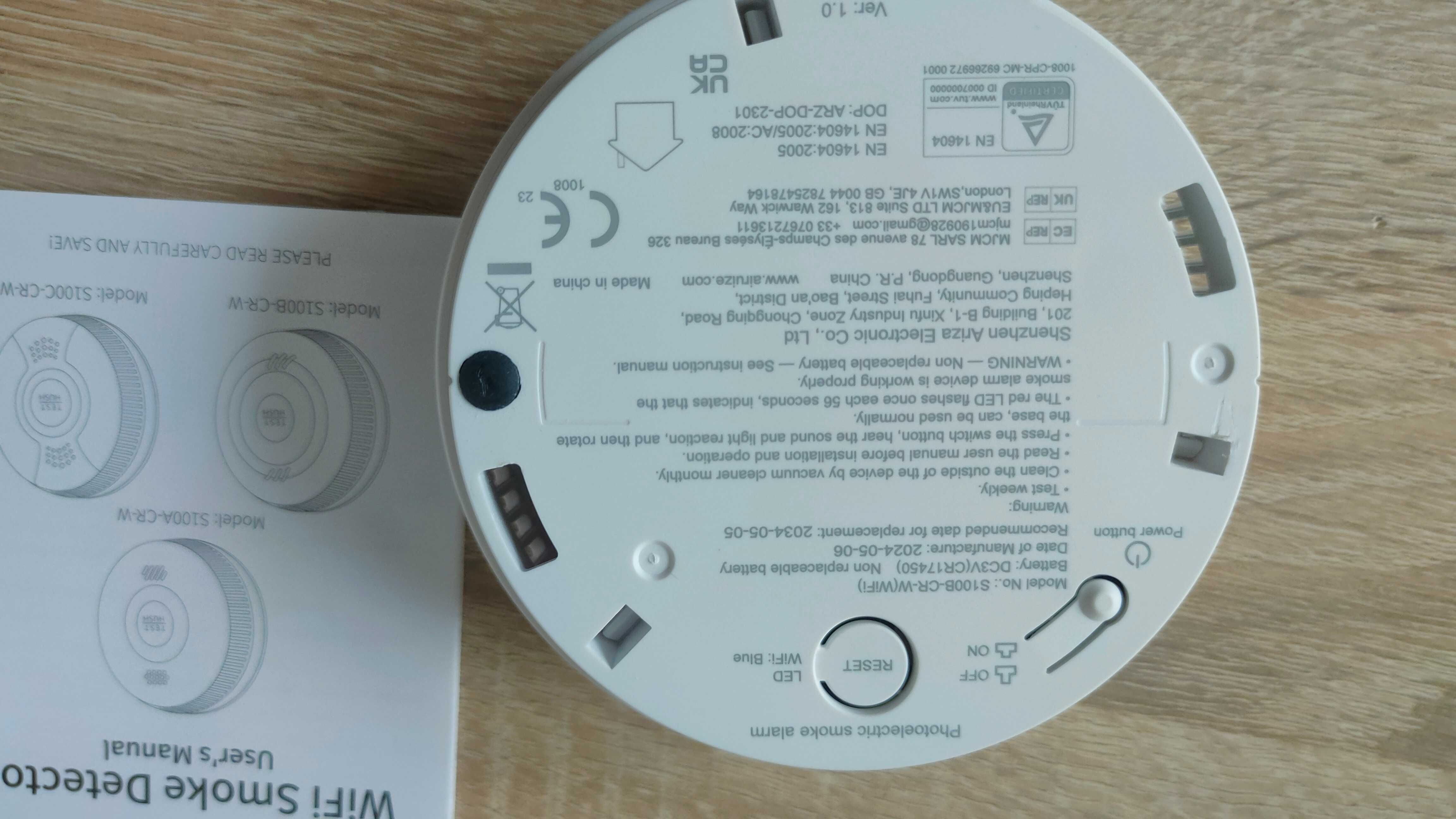 Czujnik dymu ognia Wifi Aplikacja