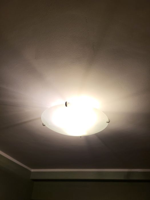 Lampa ozdobna sufitowa plafon 3 Ledy pęknięte szkło