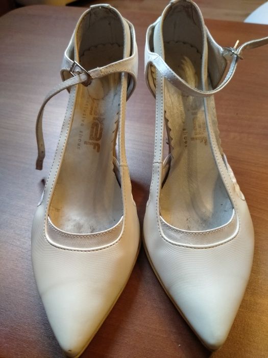 Buty ślubne ecru-białe rozmiar 38