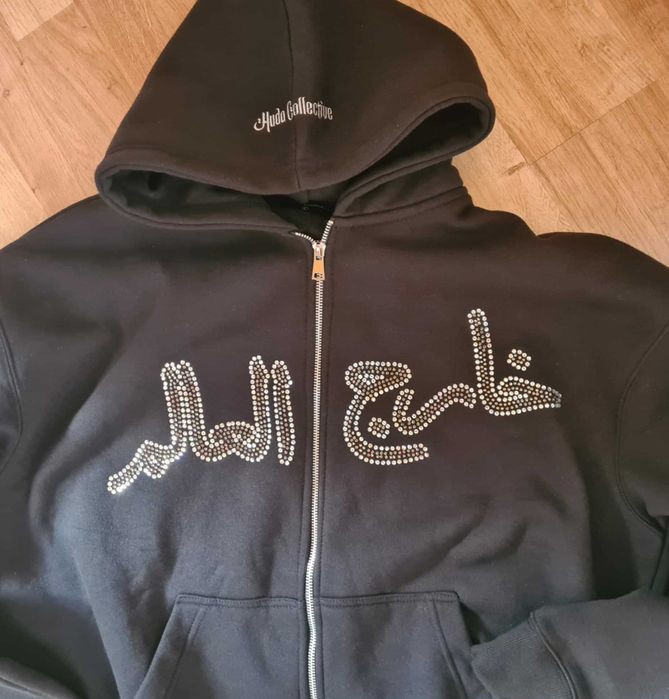 Huda Collective arabska bluza oversize cyrkonie w stylu Appendage L/XL