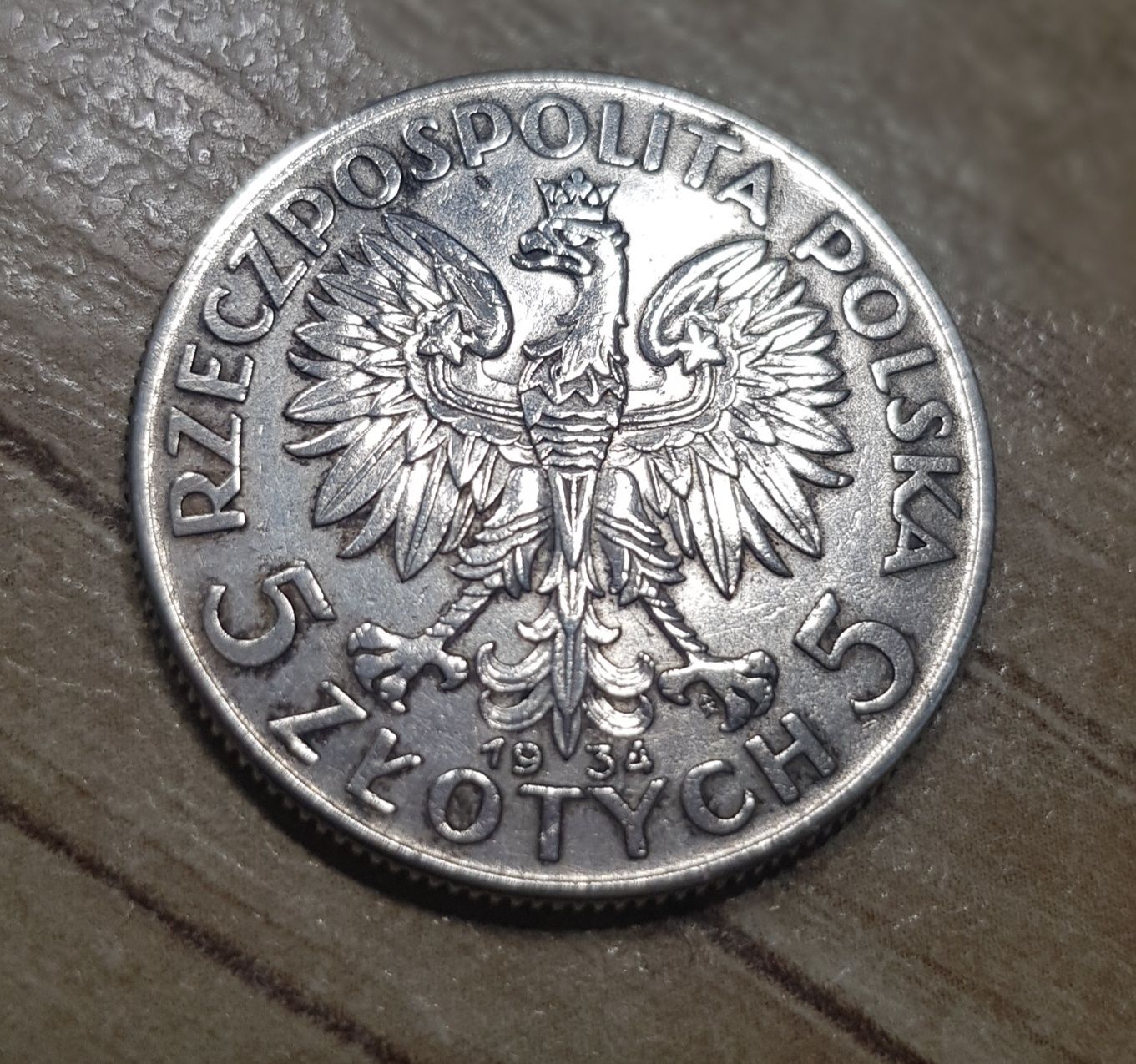 Moneta 5 złotych 1934 GŁOWA KOBIETY srebro