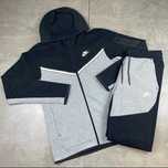 nike tech fleece чорно сірий