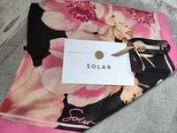 Solar piękna jedwabna chusta w kwiaty różowa 100% jedwab na prezent