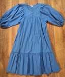 Sukienka boho tkanina strukturalna C&A rozm. 152-158 niebieska