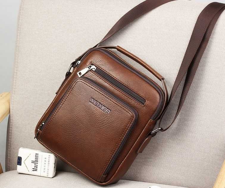 сумка мужской нагрудный для айпада планшета с USB выходом ПУ кожа