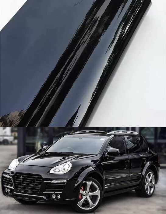 Вінілова плівка чорний глянець панорама.