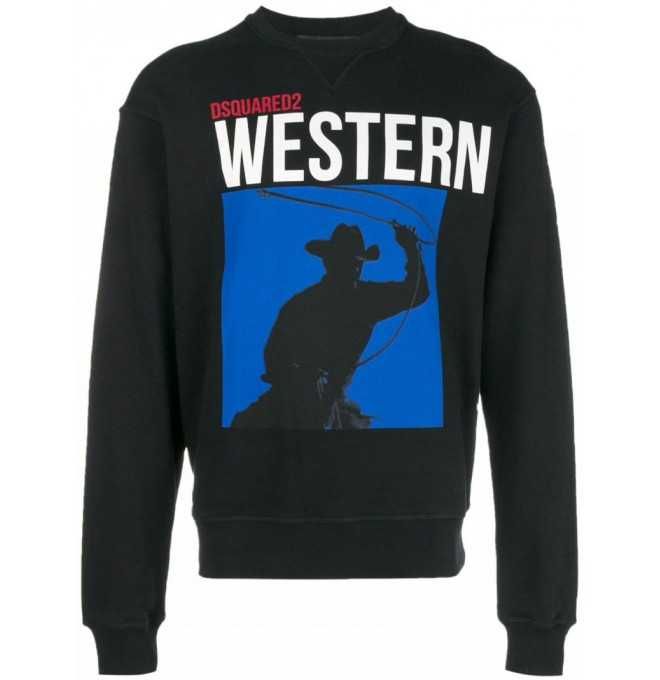 DSQUARED2 markowa włoska bluza WESTERN BLACK