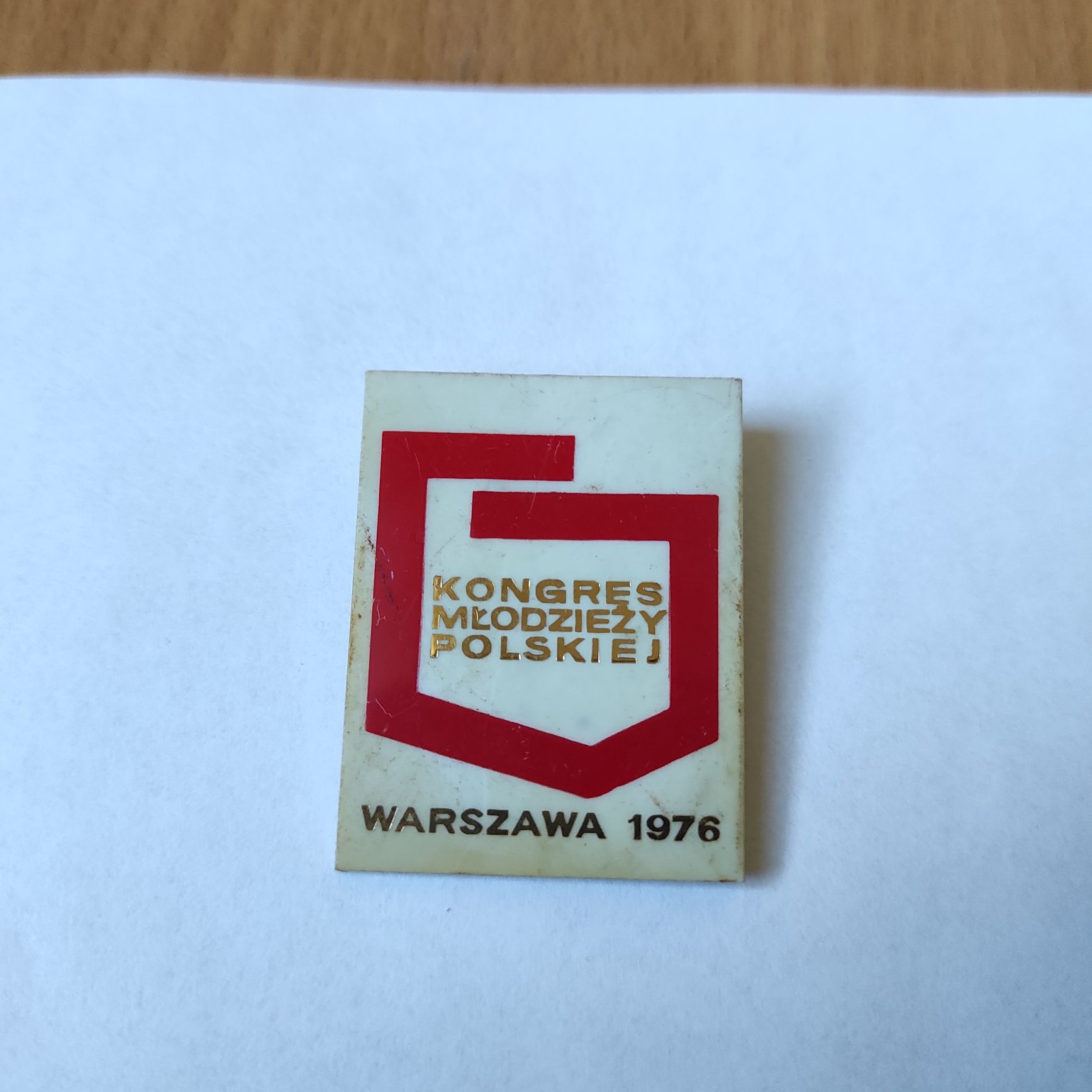 Przypinka PIN kongres młodzieży polskiej Warszawa 1976