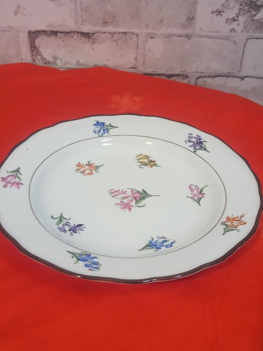 Miśnia Meissen talerz głęboki 24 cm sygnowany ręcznie malowany porcela