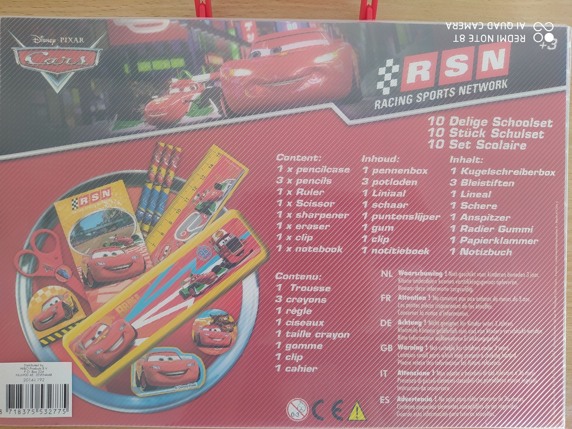 Auta Cars Disney Teczka z akcesoriami do szkoły dla dzieci