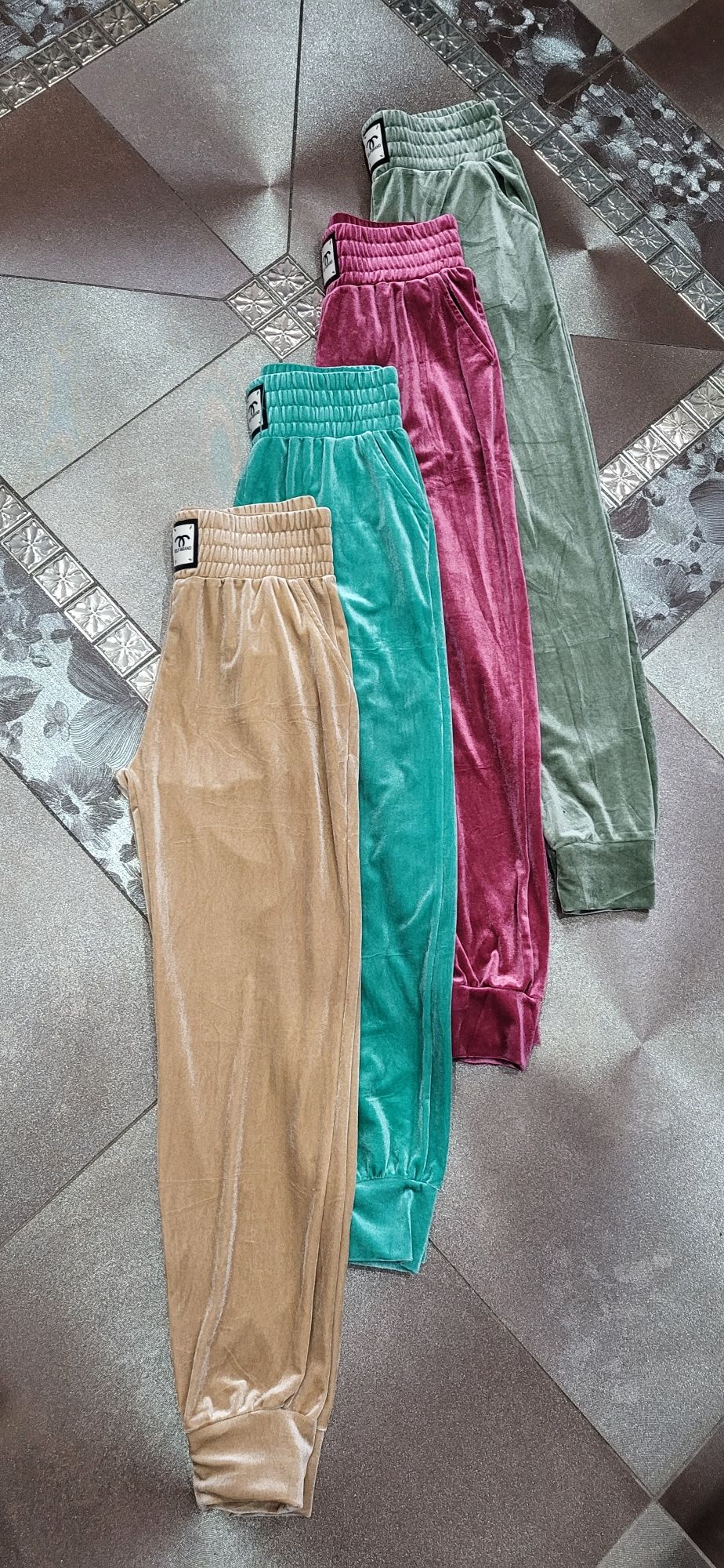 Spodnie welurowe damskie 3 kolory premium S L