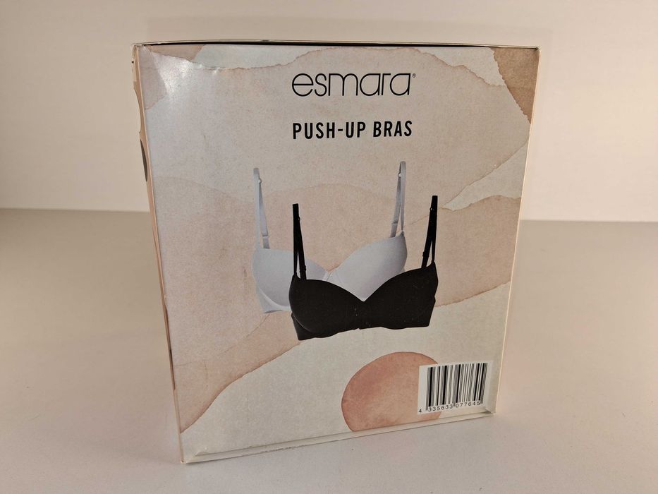 A111 Zestaw 2 Biustonoszy Esmara Push-Up Bras Biały Czarny Rozmiar 85C