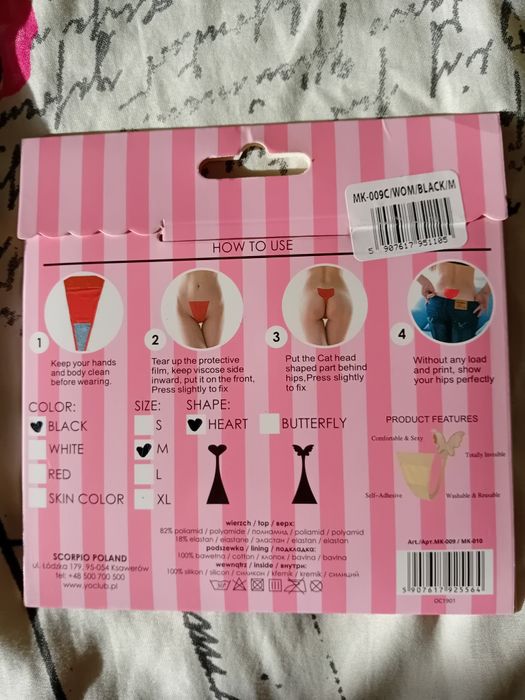 Majtki stringi samonośne niewidoczne Yo! Serce M