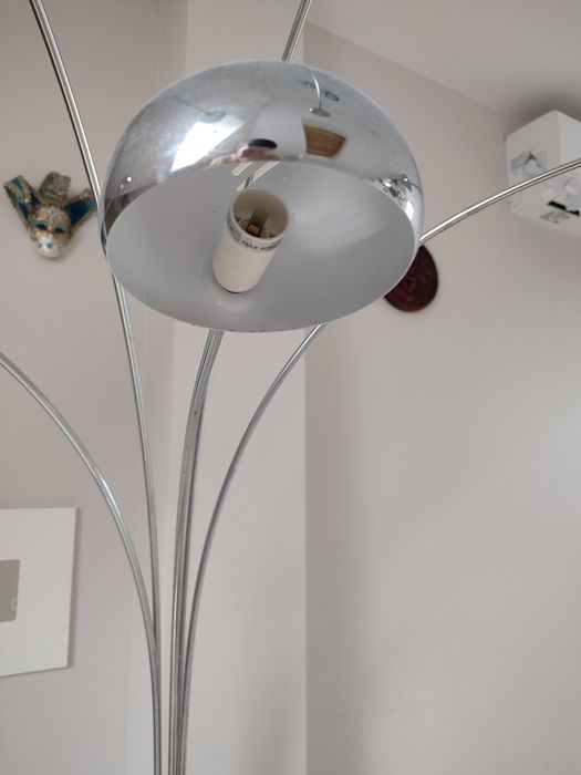 Lampa podłogowa z 5 lampkami srebrna