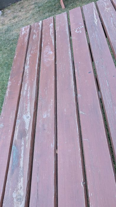 Komplet mebli ogrodowych drewno, stół i 2 ławki