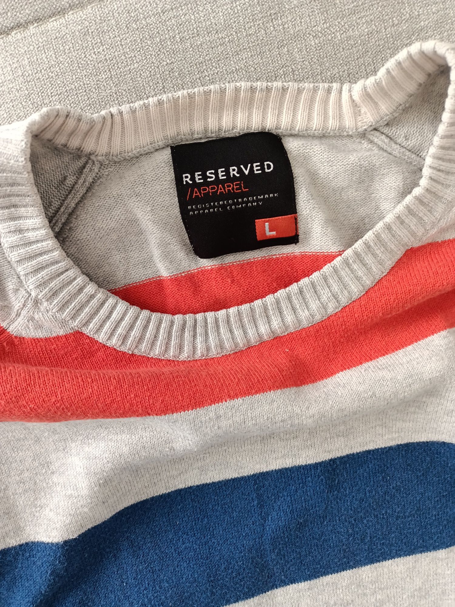 Męski sweterek w paski Reserved r.L