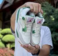 Кросівки Чоловічі Nike Air Jordan 4 White Green 36-45 Люкс Якість