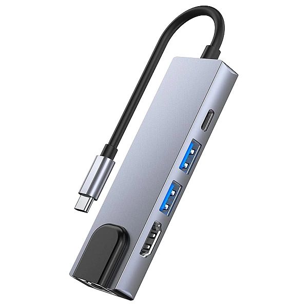 HUB Tech-Protect V3/5w1 USB-C - USB-A 3.0 / USB-A 2.0 / USB-C / HDMI /