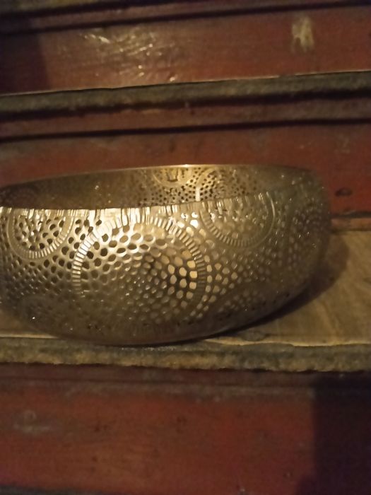 Duza metalowa  taca misa ażurowa