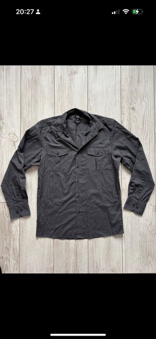 szara koszula w paski S