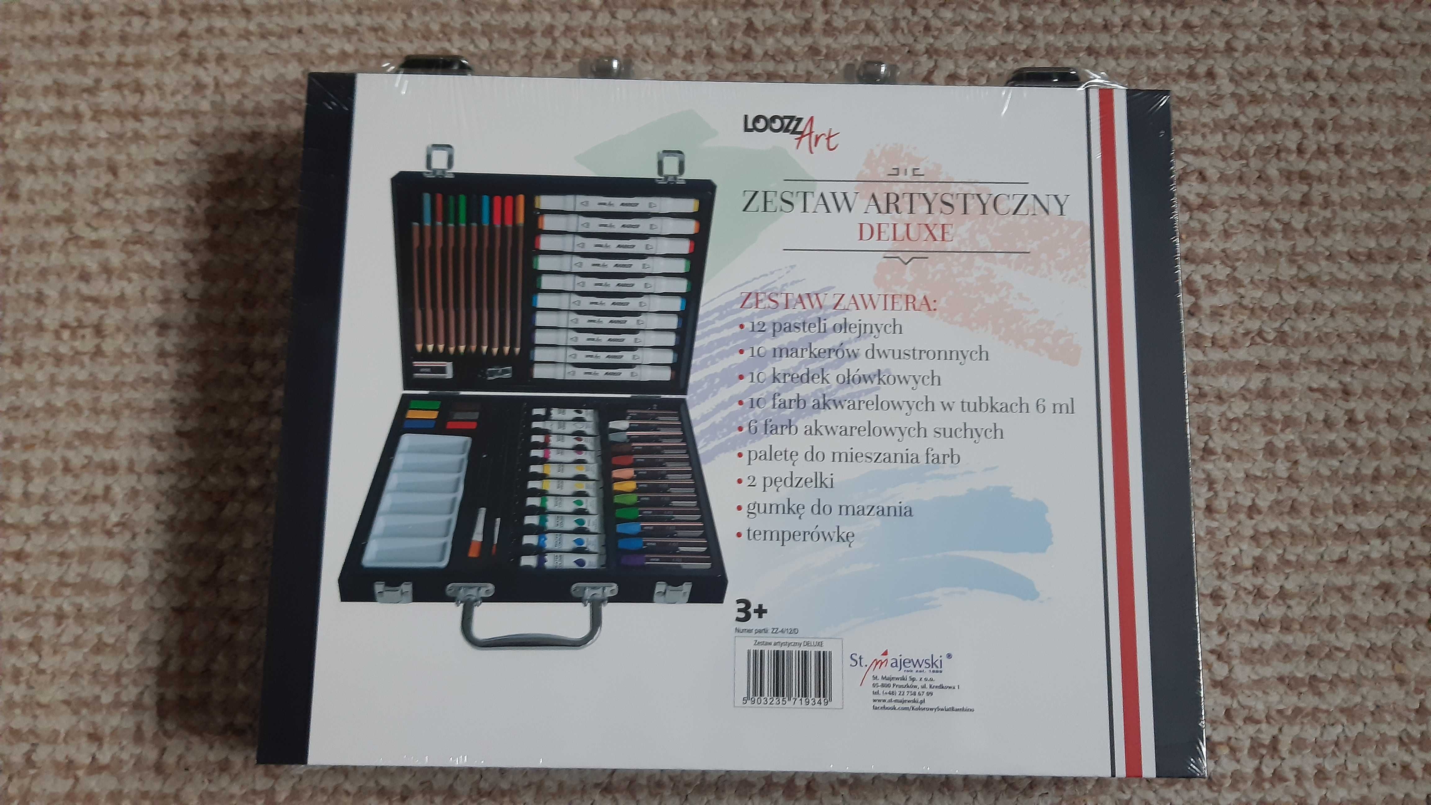 Zestaw artystyczny pastele olejne farby markery kredki w walizce Majew