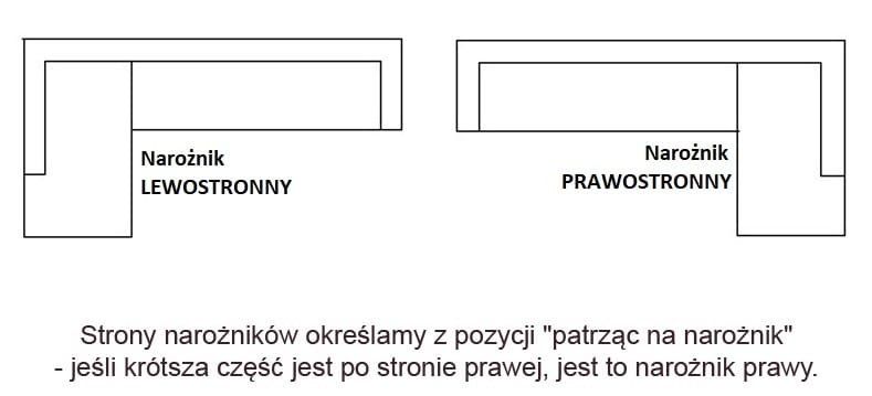 Narożnik z funkcja spania ruchome zagłówki