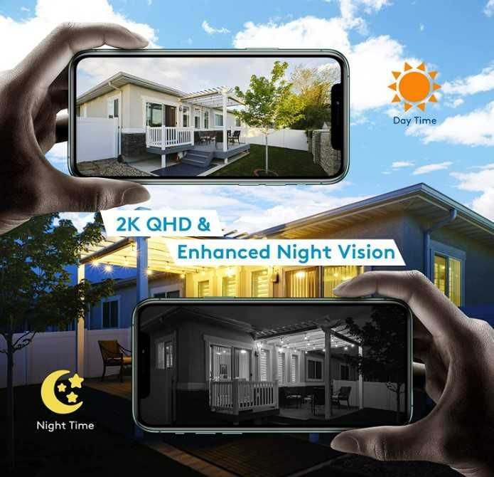 [NOVO] Câmara Vigilância Wi-Fi Rotativa 360º • QHD 2K • Painel Solar