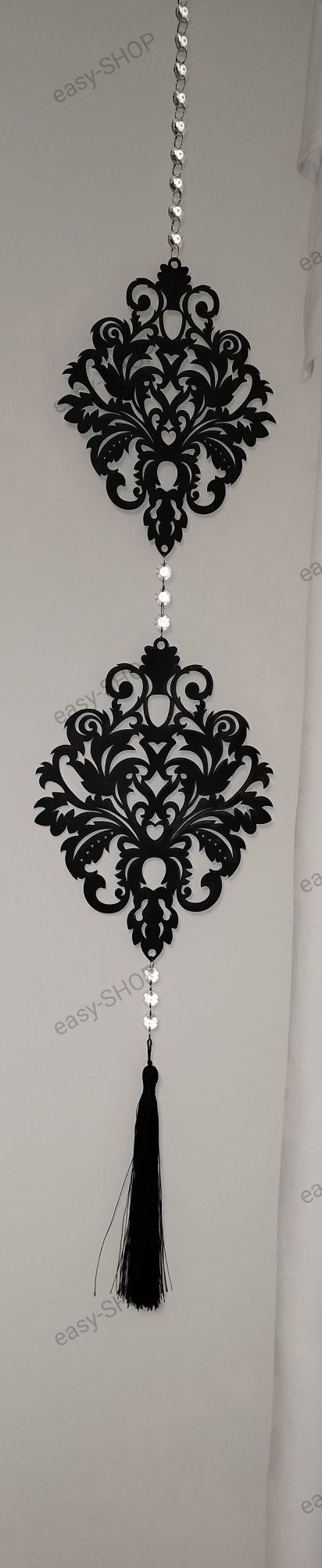 Czarna zawieszka do okna 120 cm girlanda