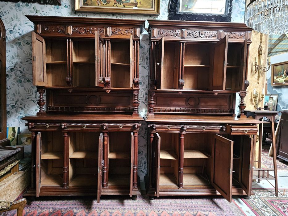 Zabytkowy kredens kredensy eklektyczne para 2 szt #1556 Stylowy Węgrów