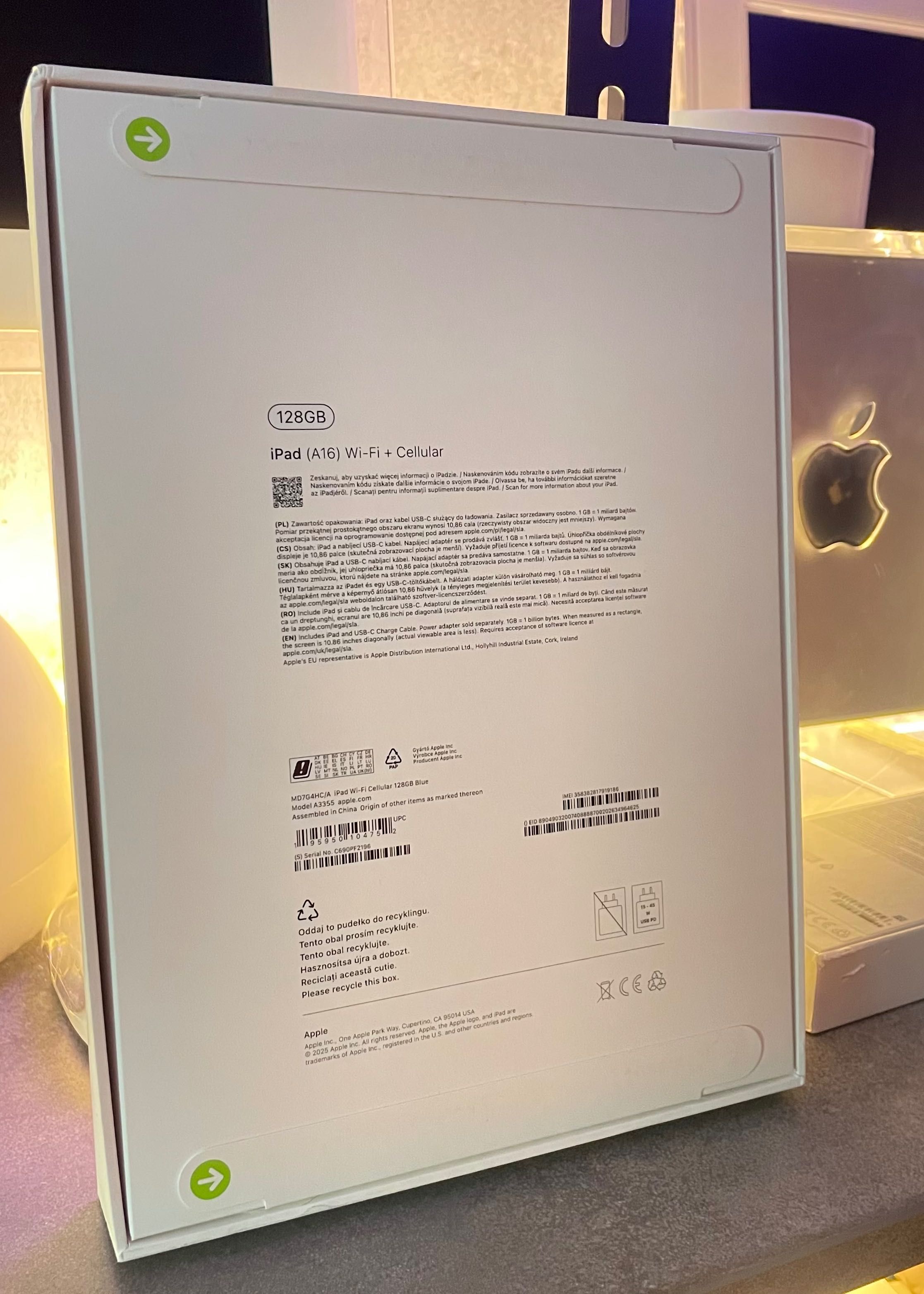 iPad 11 gen. 2025r 128Gb WiFi + CELLULAR - Gwarancja Apple, Nowy, PL.