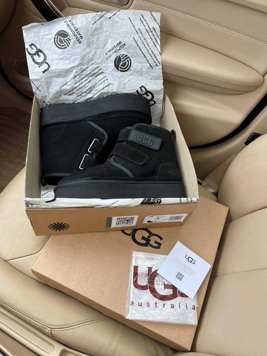 Женские ботинки UGG Neumel Platform Chukka Black 36-41 Натур Замша!