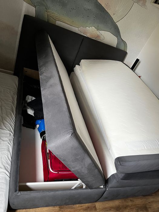 Łóżko kontynentalne 160x200 z materacem nawierzchniowym