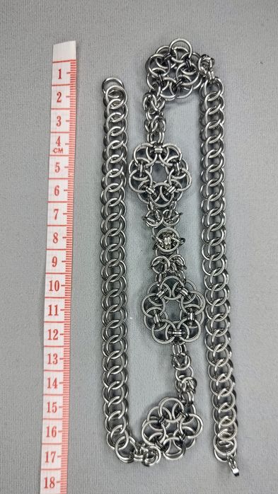 Colar artesanal cota de malha inox