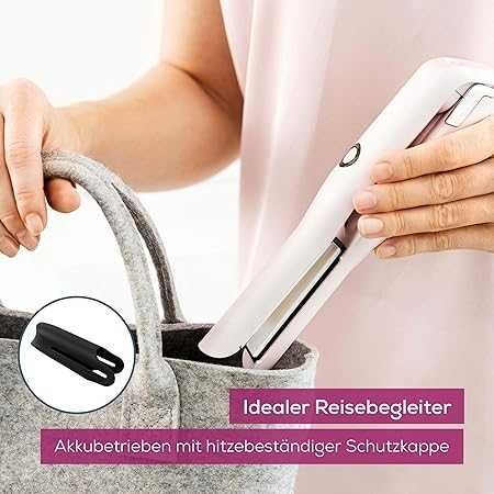 Beurer HS 20 prostownica do włosów, USB, 3 poziomy temperatury, różowa