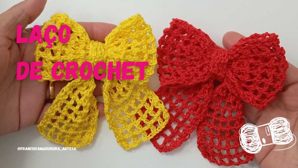 Laço de crochet para cabelo