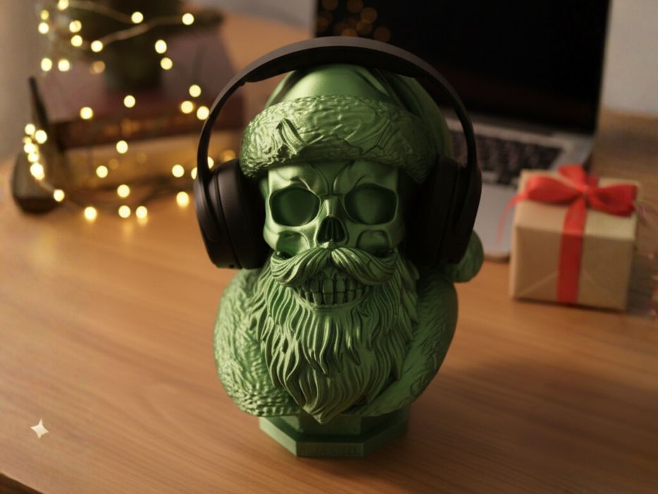 Череп Санта тримач для навушників / декор/ подарунок