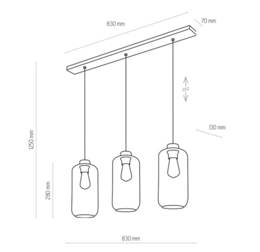 Lampa wisząca MARCO 2780 3-punktowa czarny mat!