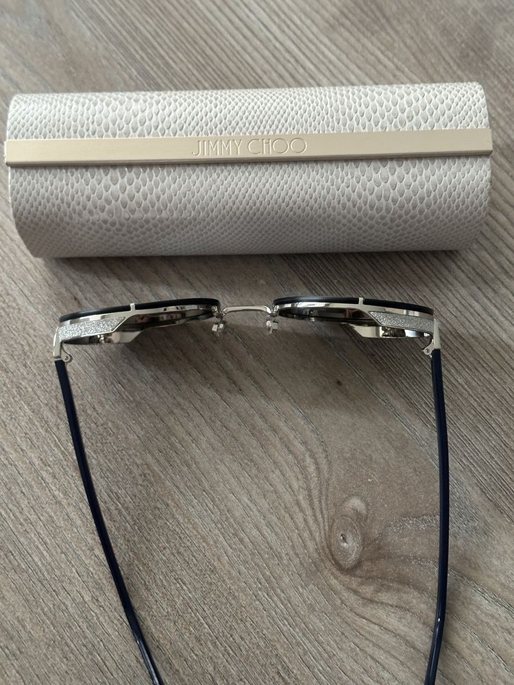 Okulary JIMMY CHOO Lilo/S nowe etui srebrne lustra