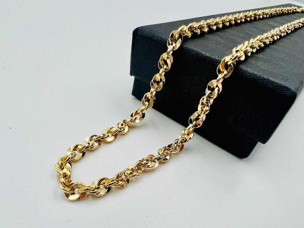 Złoty Łańcuszek Korda Kordel Rolo 585 Cechowany 45 cm