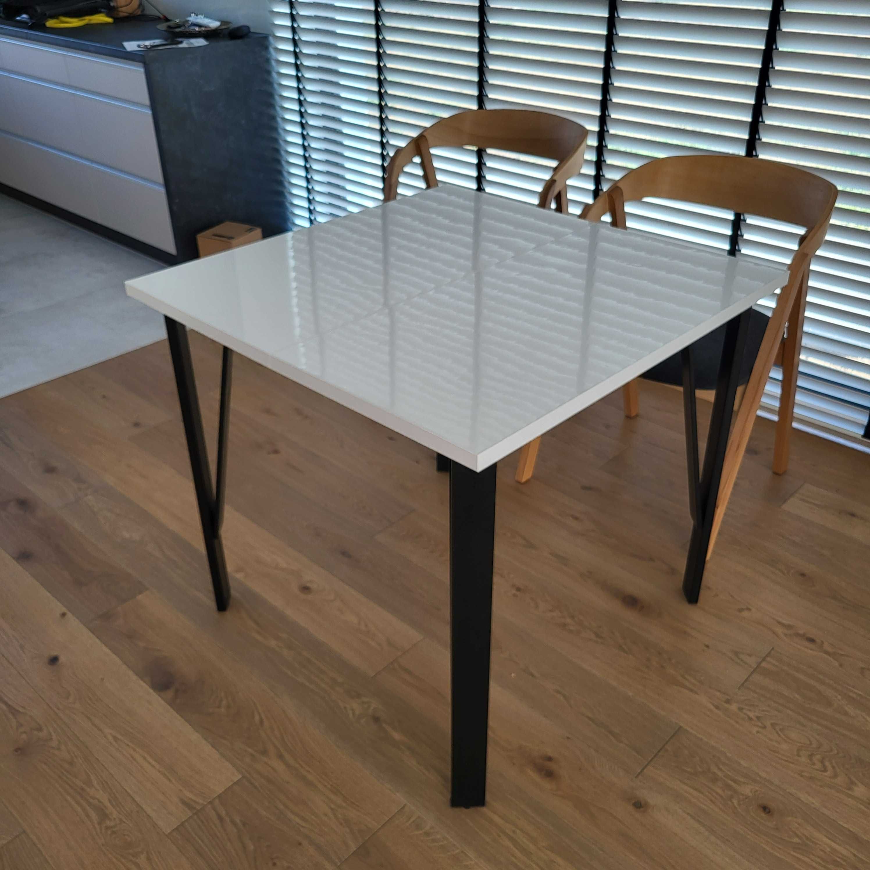 Stół rozkładany 85-170 x 85 MWST05 Biały połysk
