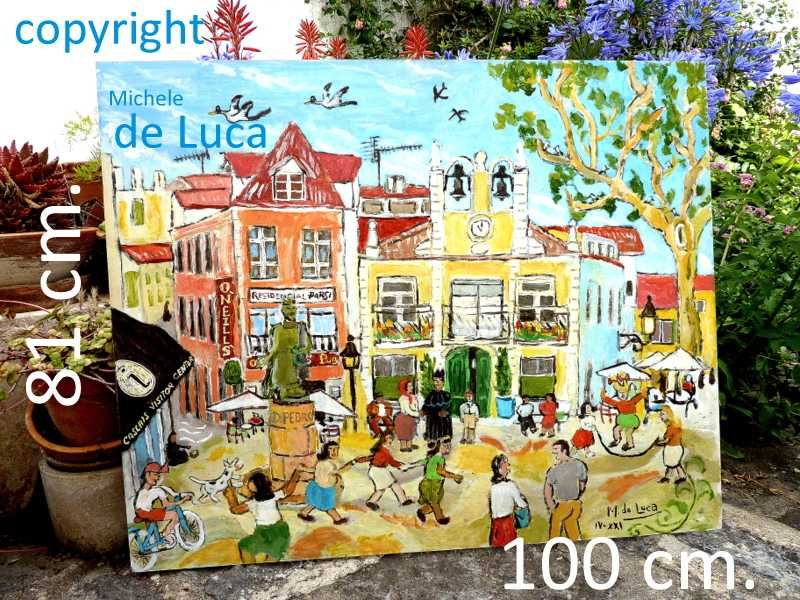 cascais Quadro a óleo  81 x 100 cm.