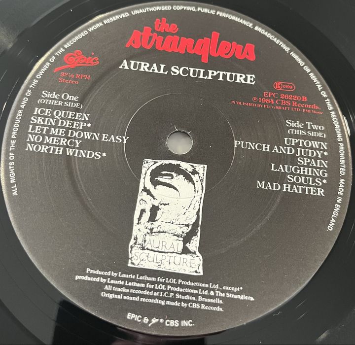 The Stranglers - Aural Sculpture (Winyl, 1984, LP, Album, NM-)