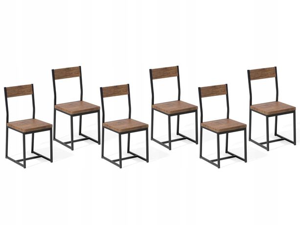 Zestaw 6 krzeseł do jadalni brązowy D244