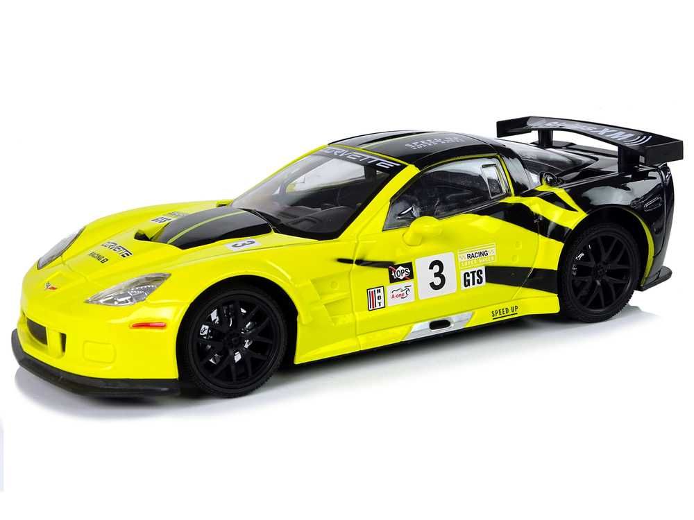 Auto Sportowe Wyścigowe R/C 1:18 Corvette C6.R Żółty 2.4 G Światła 8+