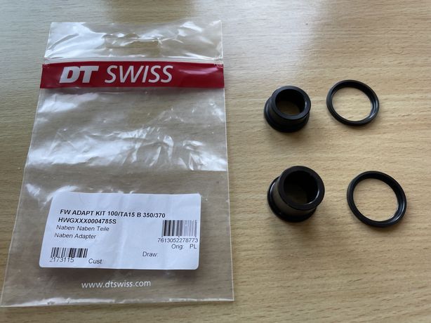 DT Swiss Adapter przedniej piasty 350/370 na 15/100mm TA